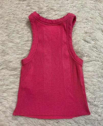 Aerie Textured Free Spirit Ribbed Tank Top Pink