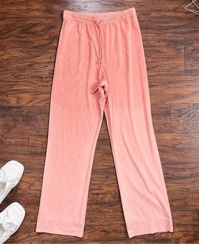 St. John  Sport • vintage pull-on faux suede pants peach coral wide leg leisure