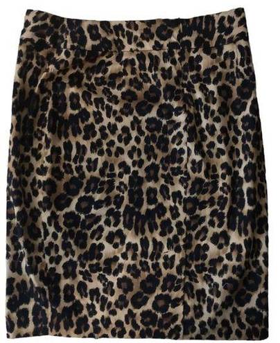 Charter Club VTG  Stretch Pencil Skirt Sz.12 Leopard Animal Print Lined Business