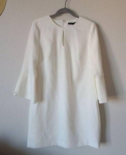 White House | Black Market NEW WHBM PETAL-SLEEVE SHIFT DRESS‎ IVORY KEYHOLE LINED WOMENS SIZE 10 $175