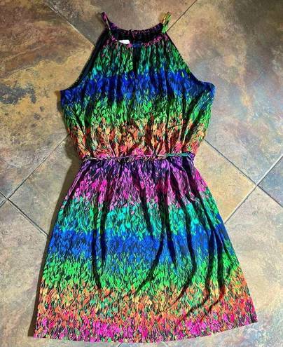 London Times  Multicolor Sleeveless Halter Dress 12