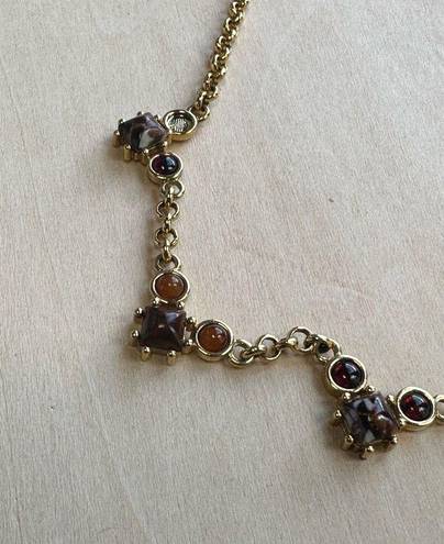 Monet  Garnet Gold Tone Elegant Necklace