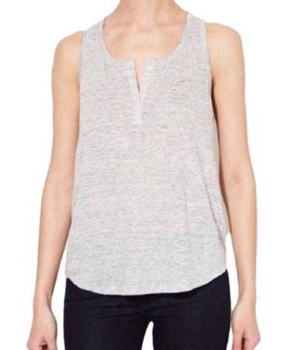 Vince 𝅺 SPLIT NECK RACER BACK LINEN TANK TOP