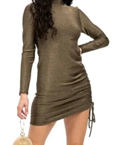 n:philanthropy New  Demetra Black Gold Metallic Bodycon Dress Size Medium