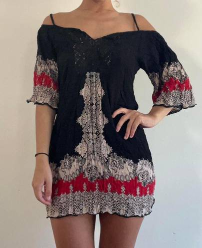 Angie Crochet Printed Mini Dress