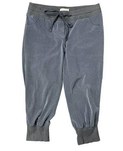 Elizabeth and James  Size 4 Pant Gray Cropped Jogger Satin Shiny Mid Rise Tapered