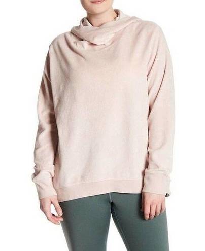 Z By Zella Feelin Fine Velour Hoodie Sweatshirt Pink Size Large