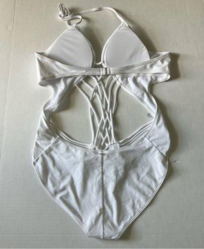 Fabletics NWOT  Halah one piece white xl strappy Monokini