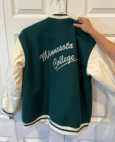 H&M green varsity jacket