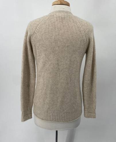 Michael Kors Michael  Cashmere Cardigan Zip Front V Neck Pockets Beige Womens XS