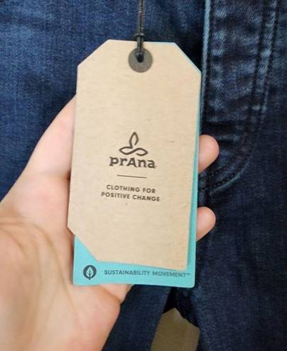 prAna NWT  Buxton Deep Blue Wash Denim Boyfriend Women 6 Organic Cotton Jeans