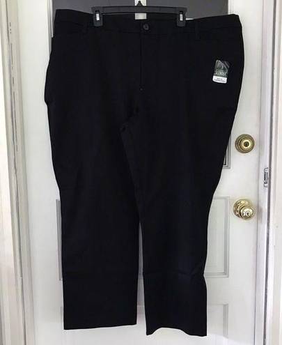 St. John’s Bay St Johns Bay Women's Straight Leg Chino Pants Black Flat Front Plus New 28WS