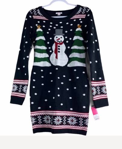 Xhilaration Black Knit Christmas Sweater Dress