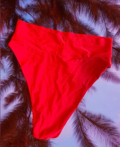 Aerie Red High Cut Cheeky Bikini Bottoms NWT