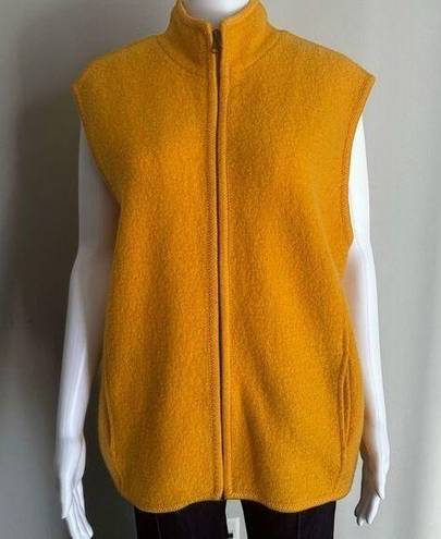 Coldwater Creek Vintage  Yellow Gold Wool Full Zip Vest Size Large