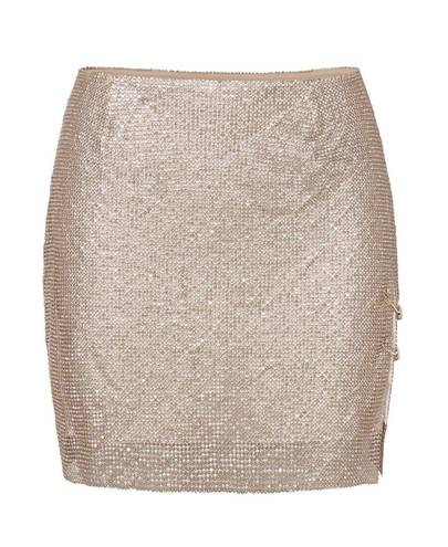 Meshki Glomesh Mini Skirt - Gold