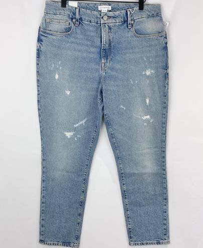 Good American New  Good Classic Distressed Straight Leg Jeans Indigo046