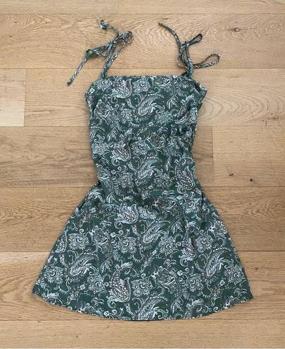 Dress Forum  Paisley Tie Shoulder Mini Dress in Green