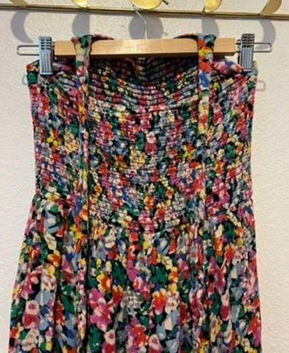 Urban Outfitters UO Lola Bright Colorful Floral Halter Wide Leg Cropped Jumpsuit