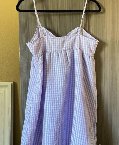 Divided  Lavender Gingham Print Babydoll Dress