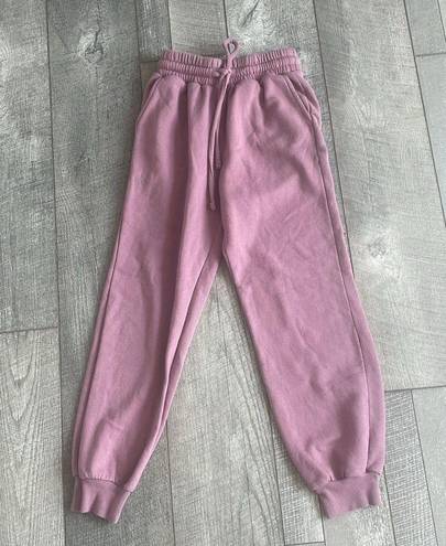 Zenana Outfitters Size XS Dusty Pink High-Waisted Jogger Sweatpants