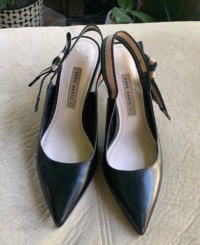 ZARA  black leather Heels Pumps