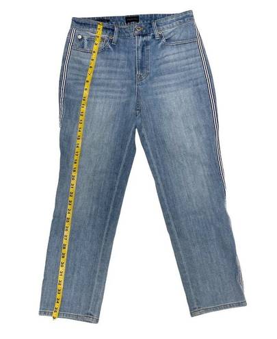 Talbots  Modern Ankle Skinny Ribbon Tape Stripes Light Wash Denim Jeans Size 8