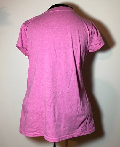 Xersion I’M SO PINK v-neck foil Print athletic shirt top pink cancer awareness