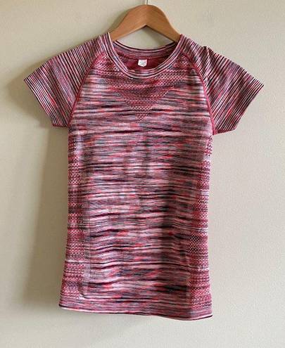 Zella  Women's 'SPACE DYE' Burgundy London Short Sleeve T-SHIRT Top Size XSmall