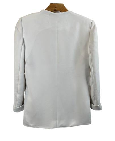 Alice + Olivia Open-Front Collarless Blazer White Size 4