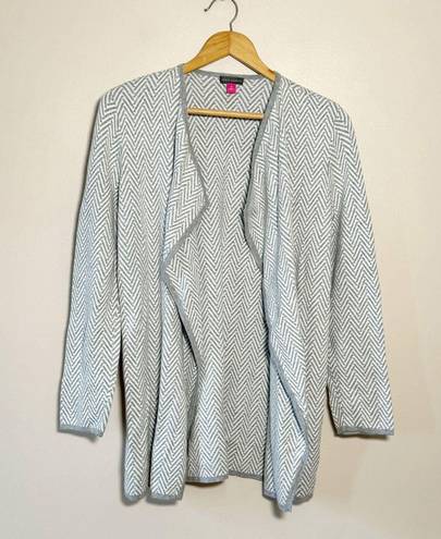 Vince Camuto Gray  Herringbone Waterfall Sweater Size M Like New