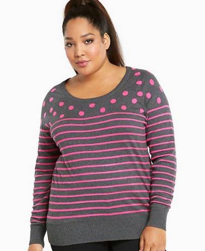 Torrid  polka dot striped sweater