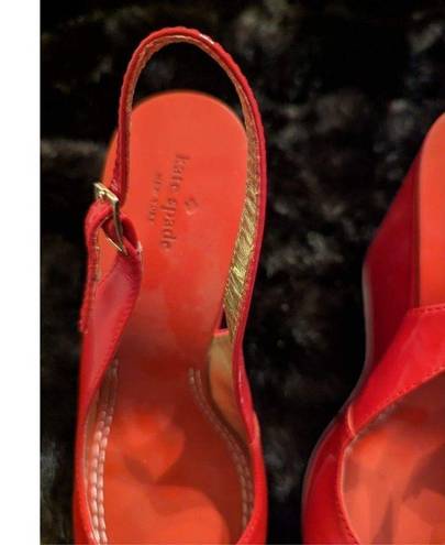 Kate Spade Kate, spade red bow platform, wedge, size 8.5. ￼