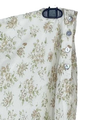 White House | Black Market  Floral Cream Skirt 100% Silk Lightweight Sz 10 Lined