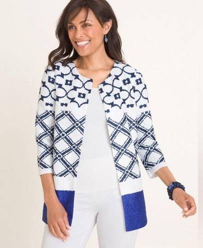 Chico's CHICO’s TRAVELERS MOROCCAN CRUSHED  JACKET WINTER DRIFT Size 3P / 16 petite NEW