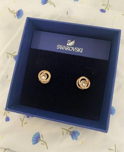 Swavorski Generation Gold Diamond Circle Earrings