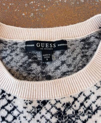 GUESS animal print cream sweater