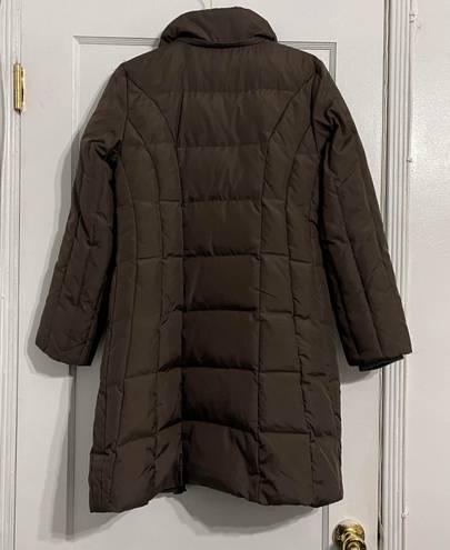 Michael Kors brown long quilted parka jacket