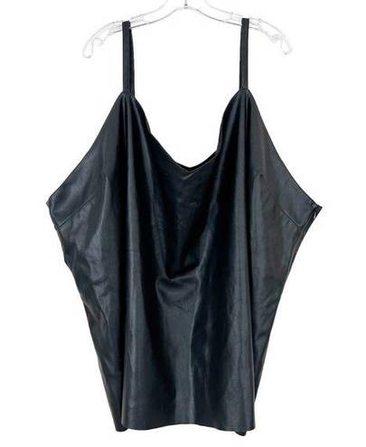 Universal Standard  Black Faux Leather Tank Top Sz 3XL