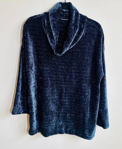 J.Jill ★ Women’s Cowl neck Velvet looking Sweater - Navy Blue ★