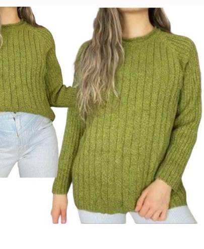 Lee Vintage  sweater green ribbed knit 1990s oversized sweater crewneck Small