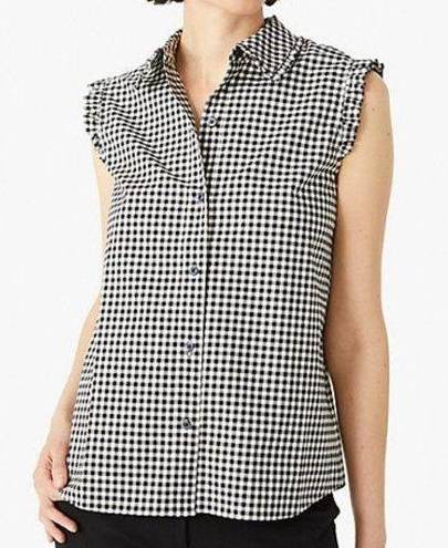 Kate Spade NWT  Mini gingham sleeveless top , Black and white