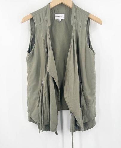 Olive & Oak  x Evereve Vest Size Small Army Green Military Olive Casual Zipper