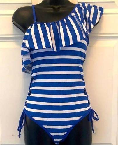 Beachsissi NWT  blue and white striped one piece swimsuit - small