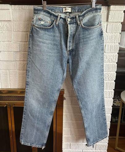 AGOLDE Lana Cropped Straight-Leg Jeans Button Fly 100% Organic Cotton Size 28