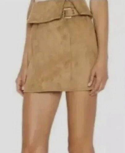 Lovers + Friends  Revolve Mini Skirt Faux Suede Belted Khaki Size Small NWOT