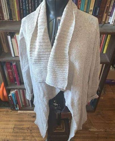 CAbi  marbled gray drape front S cozy cardigan
