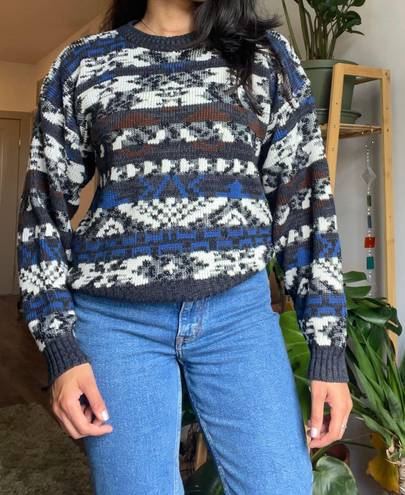 Vintage Grandpa Sweater Blue Size M