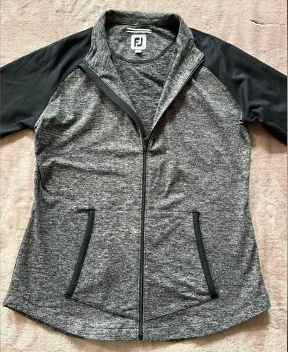 FootJoy  Women’s Jacket Heather Gray Black Full Zip Stretch Active Golf Sz L