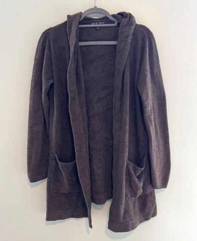 Barefoot Dreams  Cozychic Lite Knit Hooded Cardigan Brown